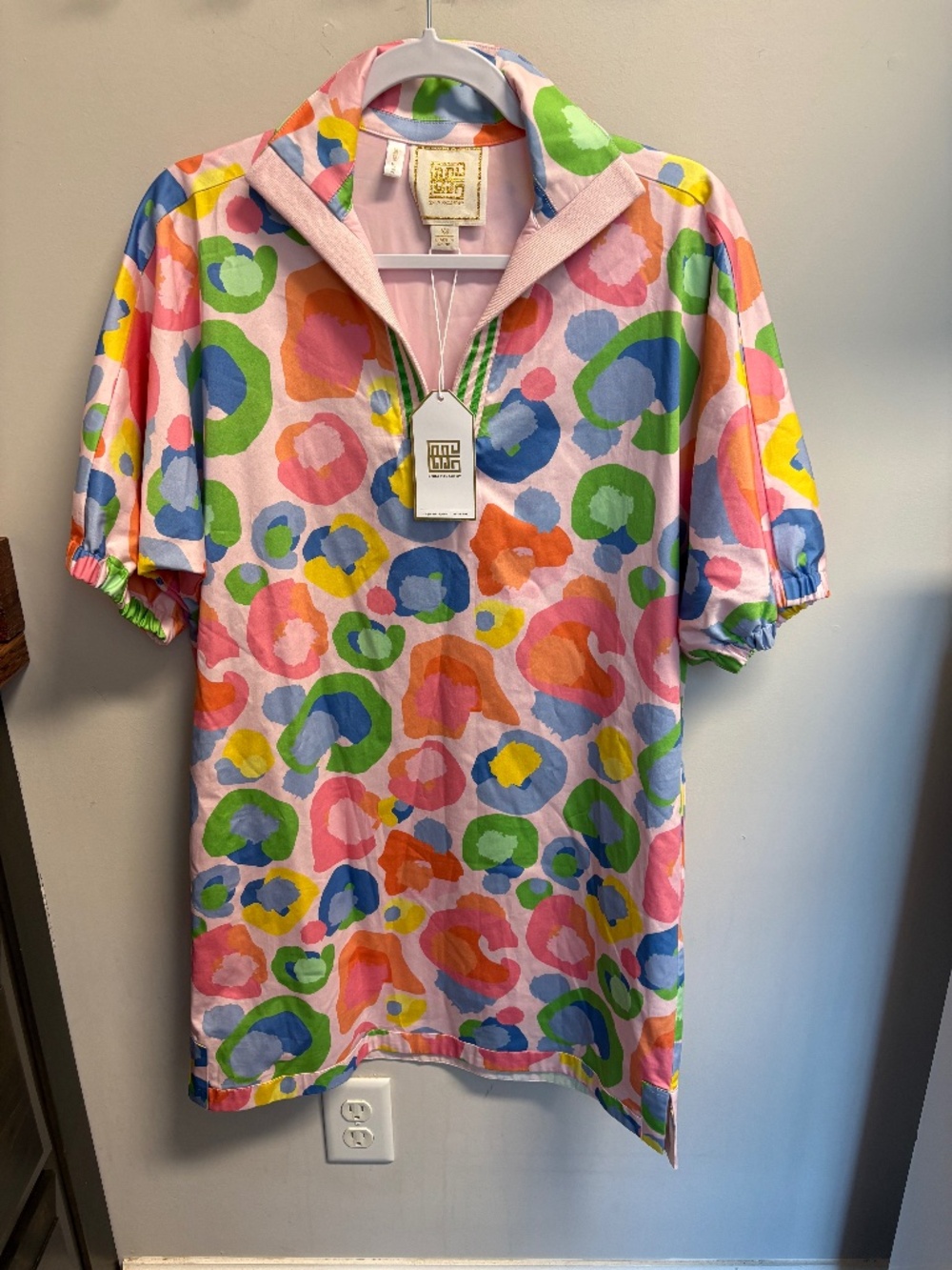 EMILY MCCARTHY- XS poppy dress cotton candy cheetah NWT